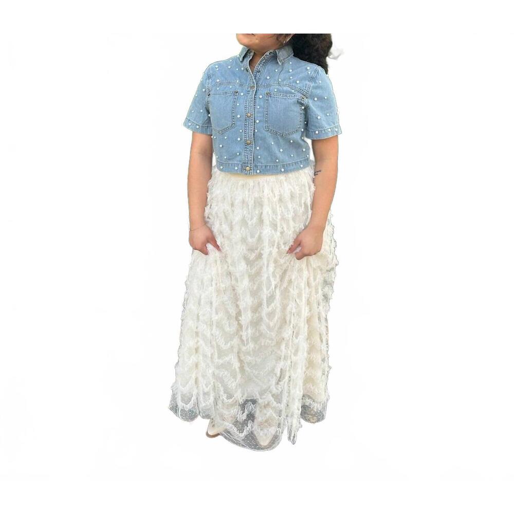NEW IN FEBRUARY romantic ruffle maxi skirt in ivory